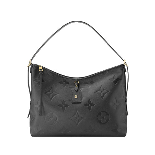 M46289 Louis Vuitton CarryAll MM Black Leather Gold Hardware