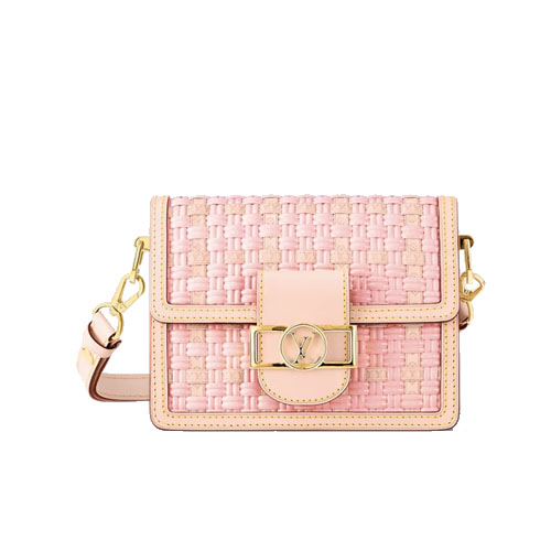 M22871 Louis Vuitton Mini Dauphine Pink Woven
