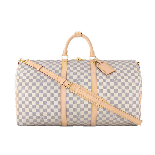 N41429 Louis Vuitton Keepall Bandouliere 55 Damier anvas White