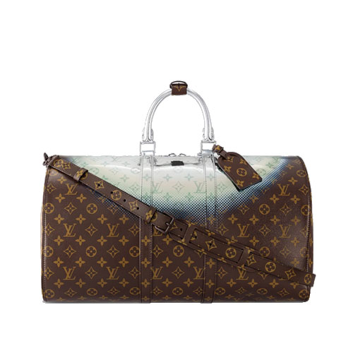 M23118 Louis Vuitton Keepall Bandouliere 50 Metallic Nebula coated canvas
