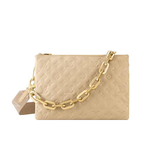 M22391 Louis Vuitton Coussin MM Beige Puffy lambskin
