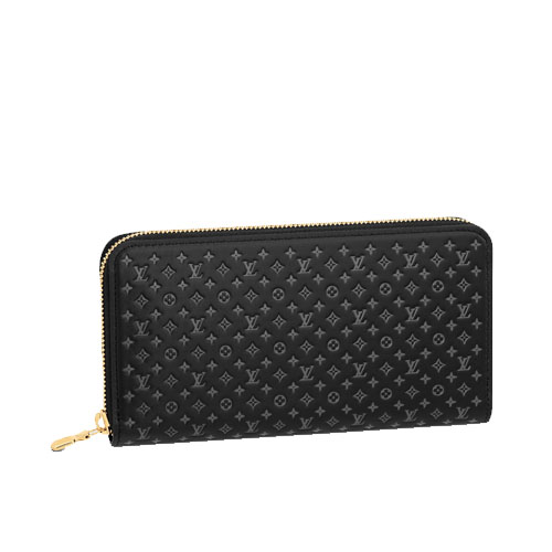 M82233 Louis Vuitton Zippy Wallet Black Monogram-embossed calf leather