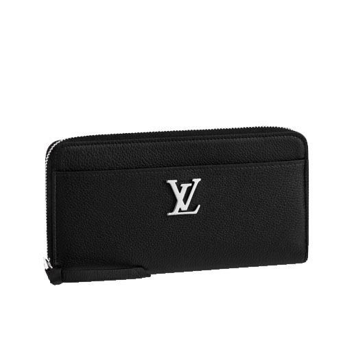 M62622 Louis Vuitton Lockme Zippy Wallet Black Calf leather