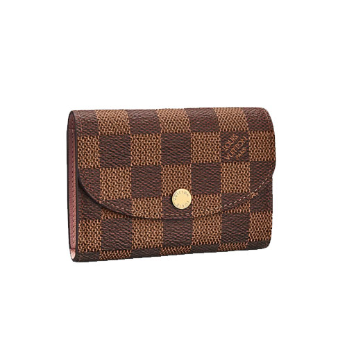 N64423 Louis Vuitton Rosalie Coin Purse Damier Ebene coated canvas Rose Ballerine Pink